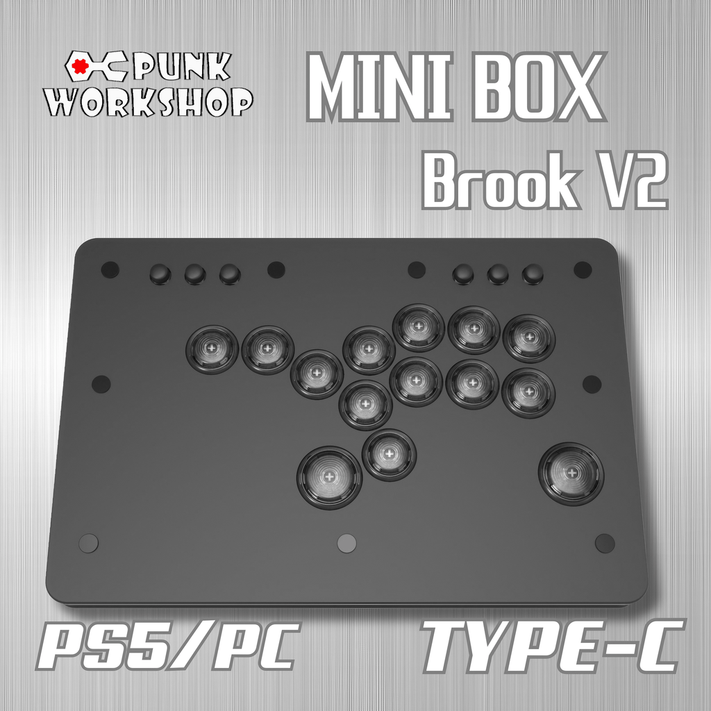 アケコン レバーレス ゲームパッド 通販ショップ ゲームコントローラー専門店 CIELOGAMES レバーレス PUNK WORKSHOP MINIBOX Brook V2 BlackCタイプ(14ボタン)  