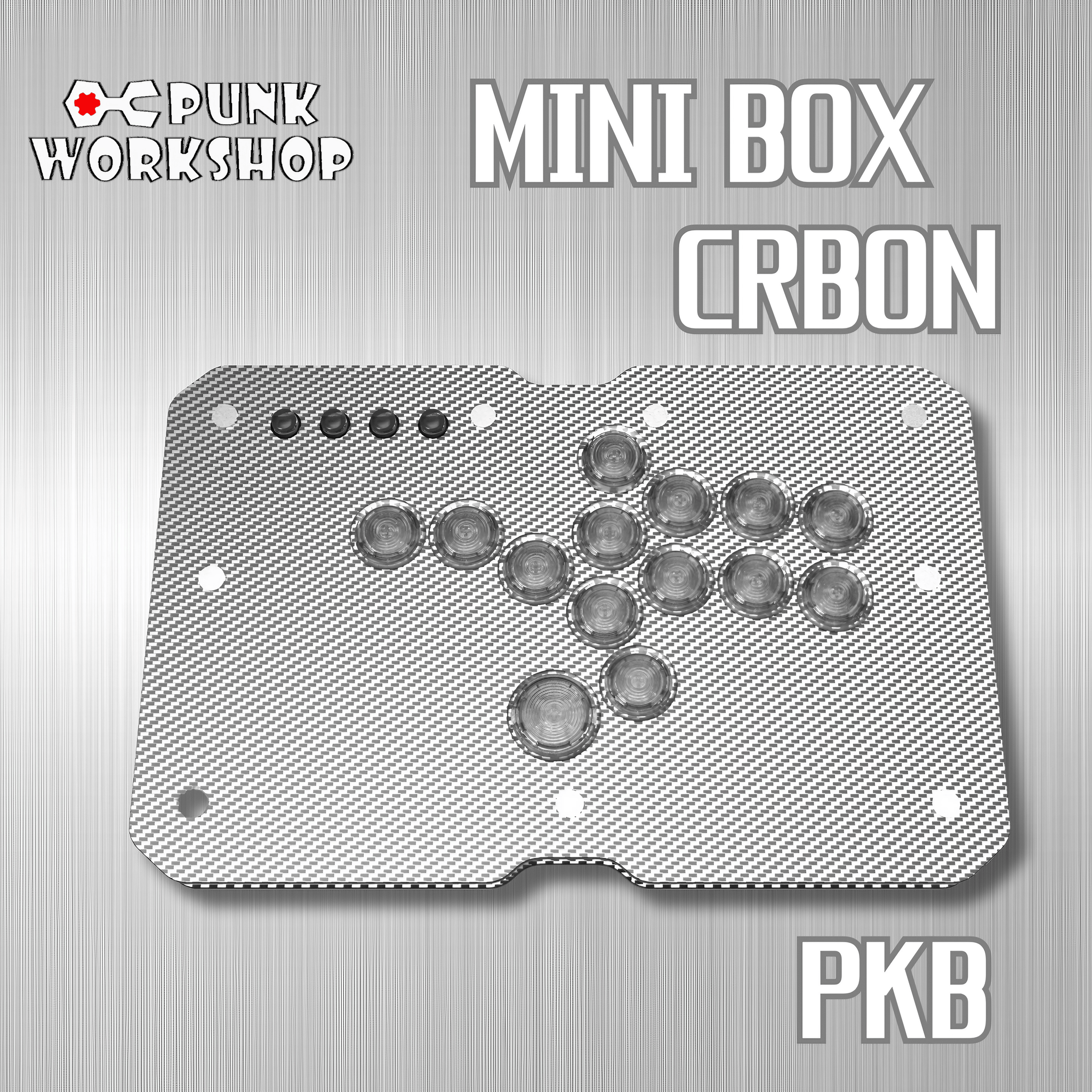 アケコン レバーレス ゲームパッド 通販ショップ ゲームコントローラー専門店 CIELOGAMES レバーレス PUNK WORKSHOP MINIBOX CARBON PKB Silver  