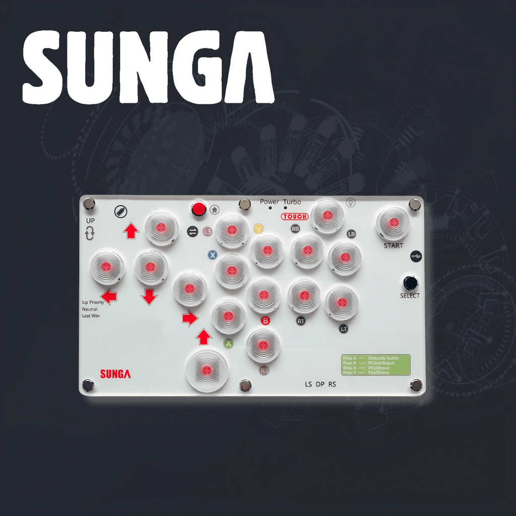 逸品】 薄型 SUNGA レバーレス 17ボタン コントローラー PCゲーム