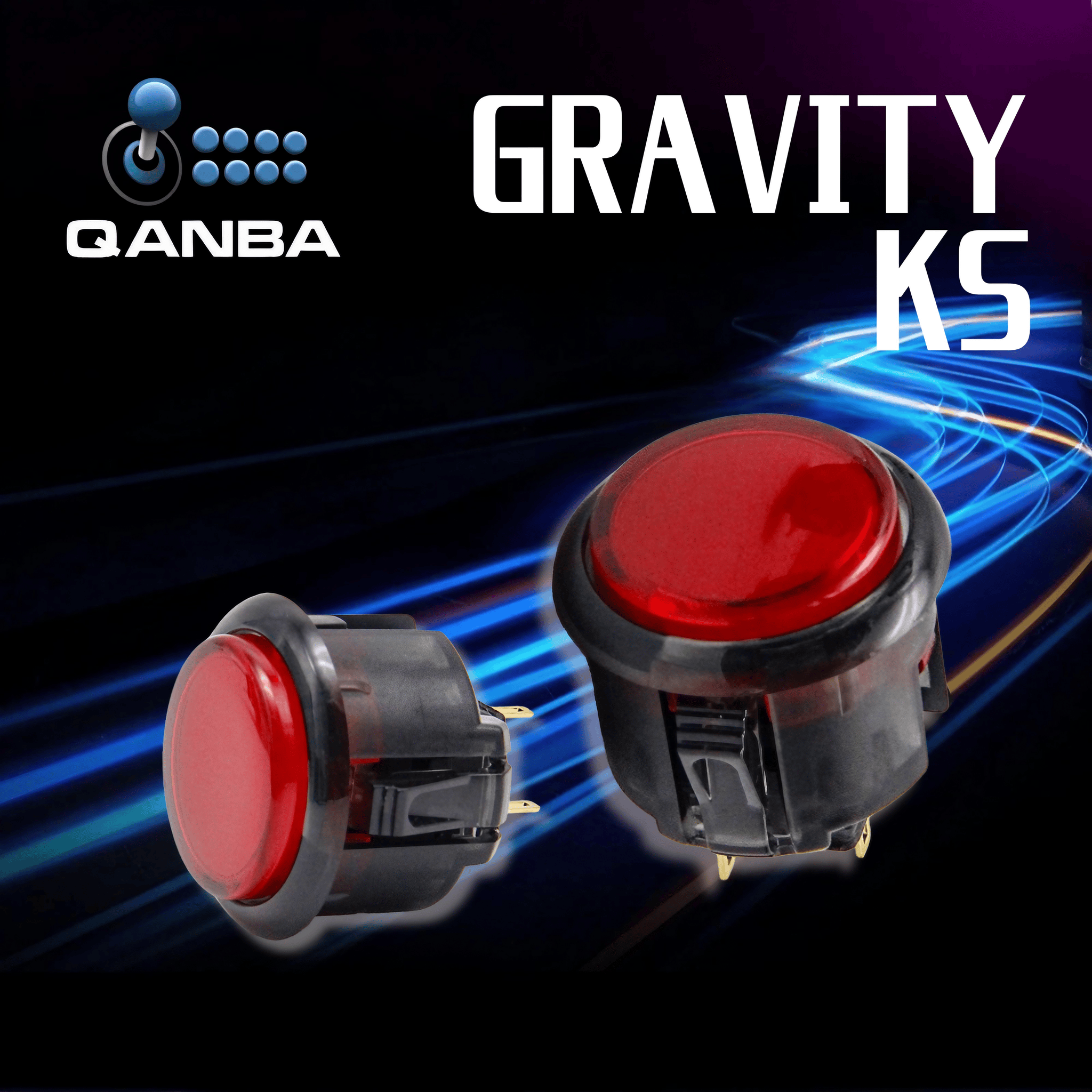 QANBA Gravity KS ハメ込み式 24/30mm - Black/Red / 24mm