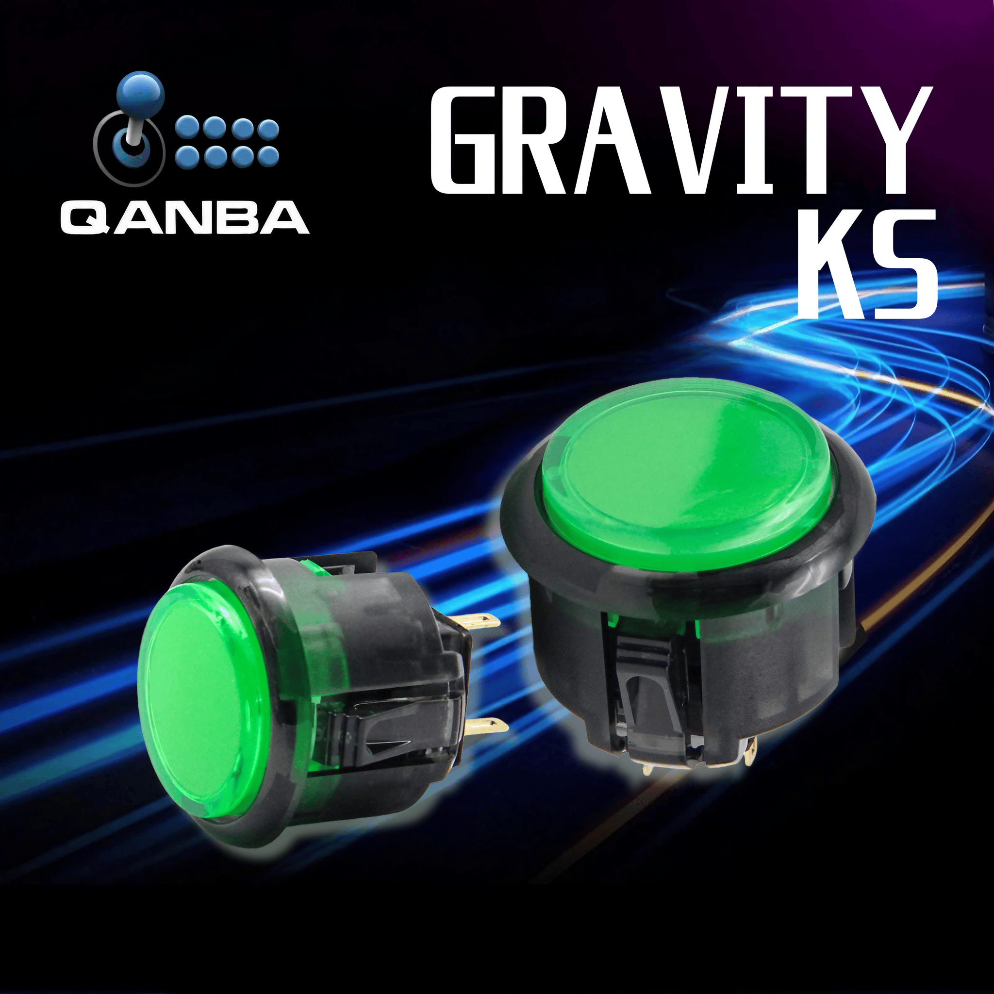 QANBA Gravity KS ハメ込み式 24/30mm - Black/Green / 24mm