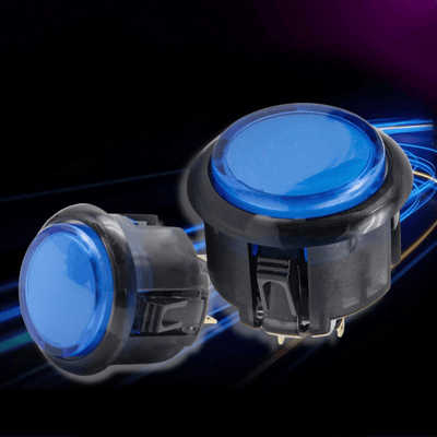 アケコン レバーレス ゲームパッド 通販ショップ ゲームコントローラー専門店 CIELOGAMES ボタン QANBA Gravity KS 24/30mm Black/Blue 24mm