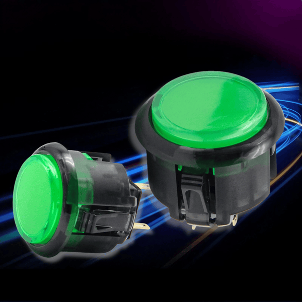 アケコン レバーレス ゲームパッド 通販ショップ ゲームコントローラー専門店 CIELOGAMES ボタン QANBA Gravity KS 24/30mm Black/Green 24mm