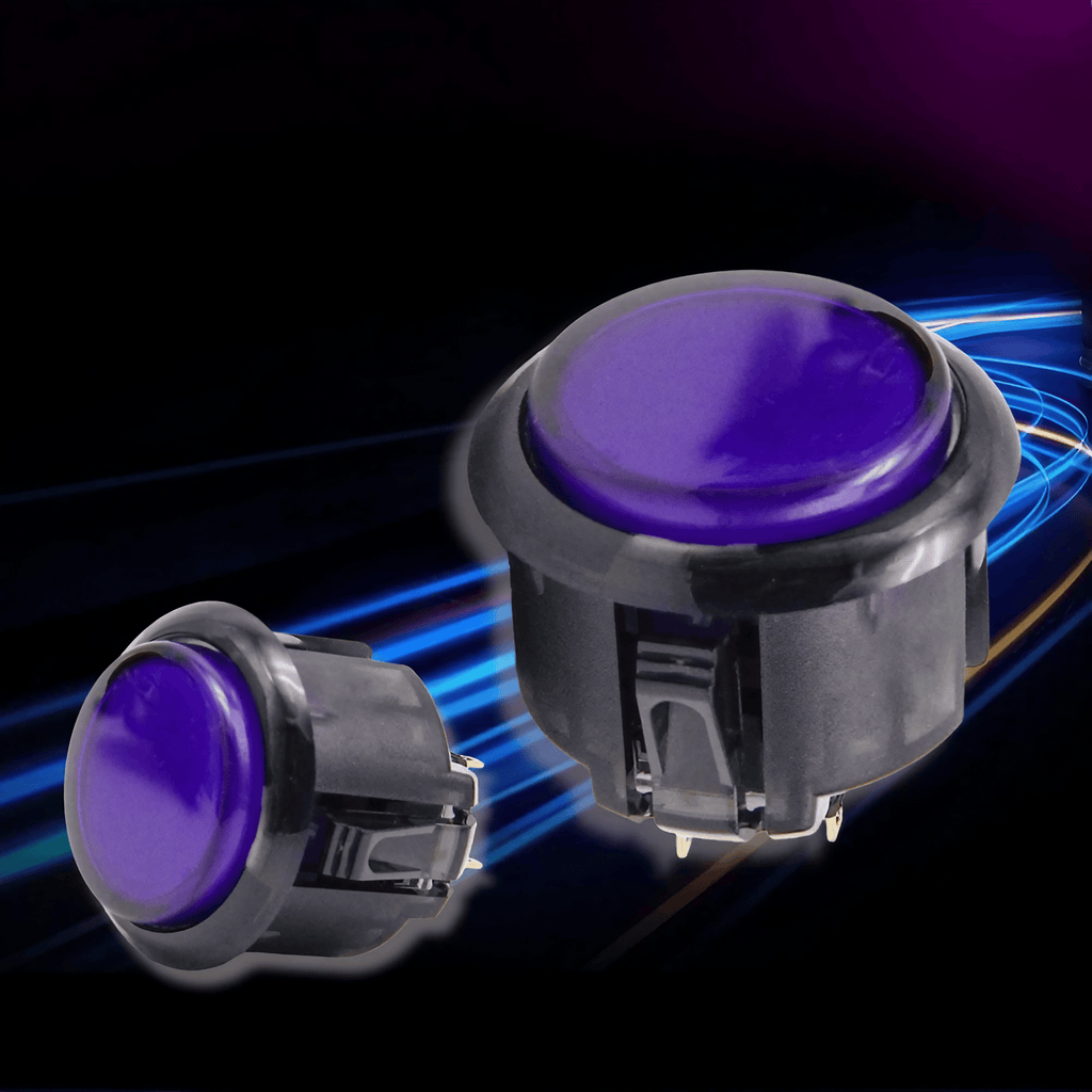 アケコン レバーレス ゲームパッド 通販ショップ ゲームコントローラー専門店 CIELOGAMES ボタン QANBA Gravity KS 24/30mm Black/Purple 24mm