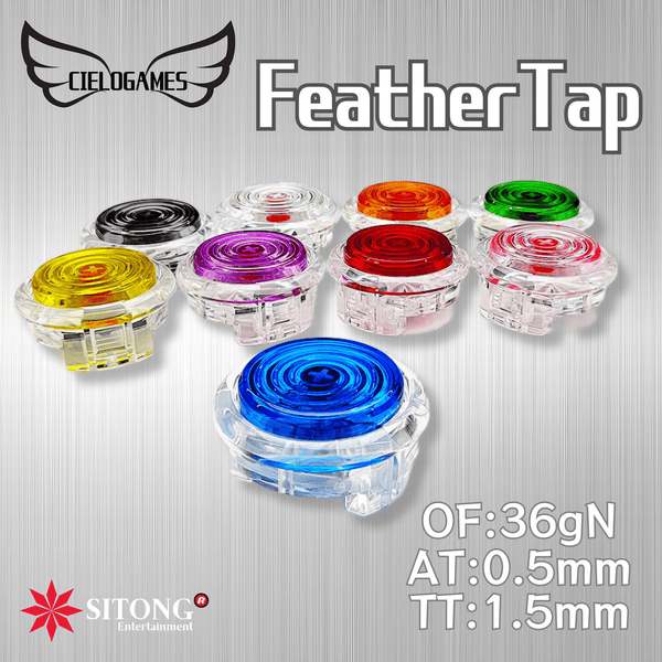 アケコン レバーレス ゲームパッド 通販ショップ ゲームコントローラー専門店 CIELOGAMES ボタン CieloGames FeatherTap 透明丸枠 24/30mm