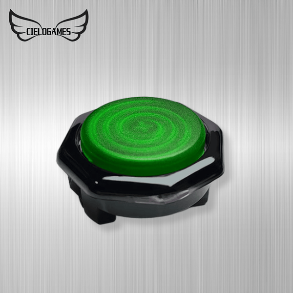 アケコン レバーレス ゲームパッド 通販ショップ ゲームコントローラー専門店 CIELOGAMES ボタン CieloGames FeatherTap 黒八角枠 24/30mm Green Matt 24mm