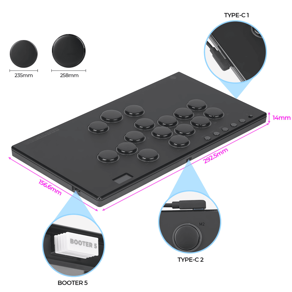 アケコン レバーレス ゲームパッド 通販ショップ ゲームコントローラー専門店 CIELOGAMES レバーレス Haute42 COSMOX HautePad E16 Mirrored